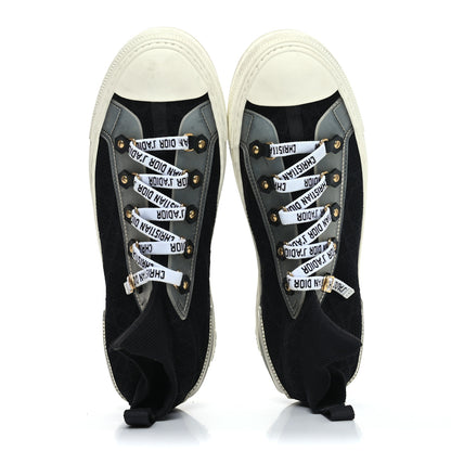 Christian Dior Technical Knit Calfskin Womens Walk'N'Dior High Top Sneakers 40 Black 2 of 9