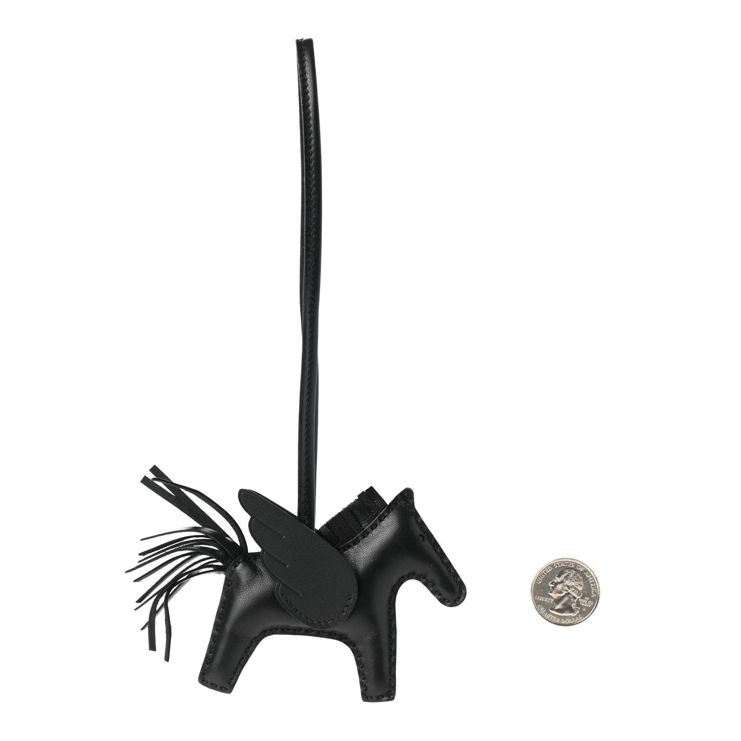 Milo Lambskin Grigri Rodeo Pegase Horse Bag Charm PM So Black