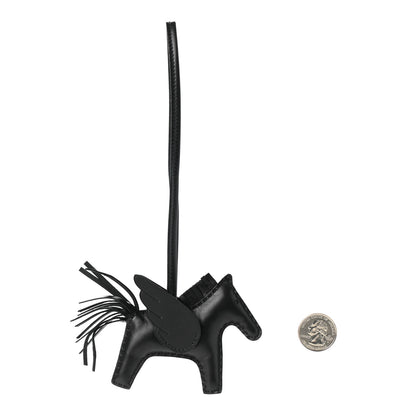Hermes Milo Lambskin Grigri Rodeo Pegase Horse Bag Charm PM So Black 3 of 10