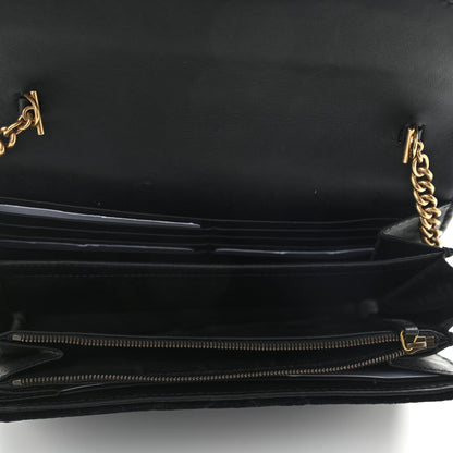 Gucci Velvet Matelasse GG Marmont Chain Wallet Black 5 of 11