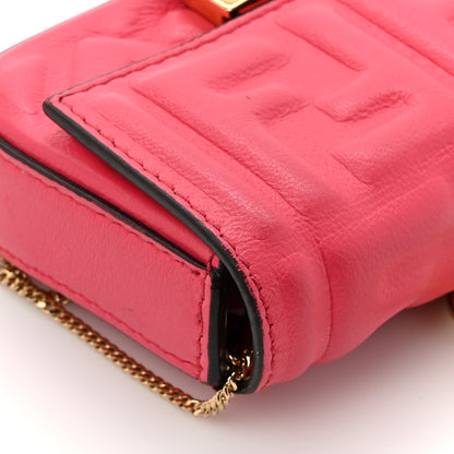 Fendi Nappa Matisse FF Embossed Nano Baguette Charm Lampone 15 of 15
