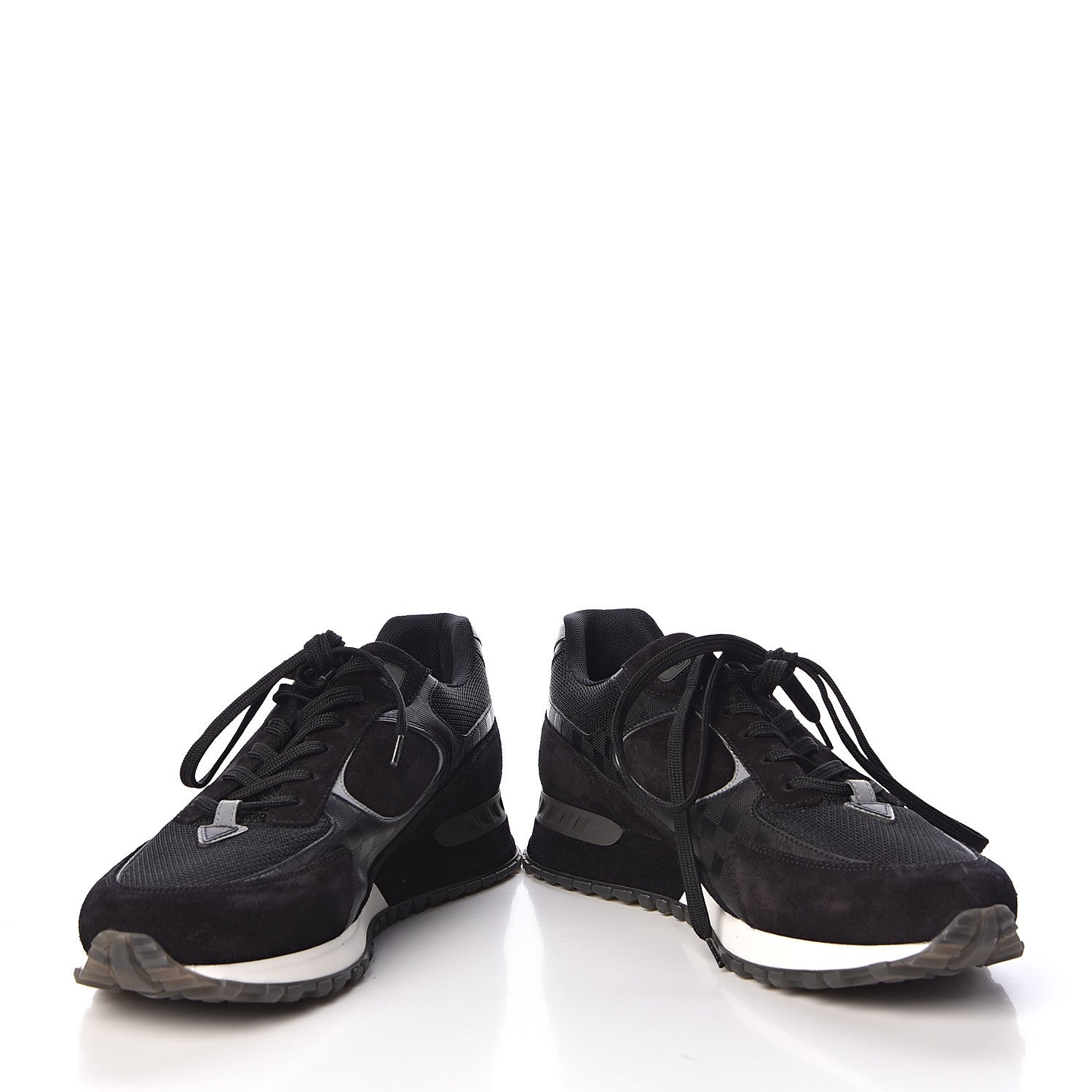 Louis Vuitton Suede Damier Infini Run Away Sneakers 6.5 Black 5 of 12