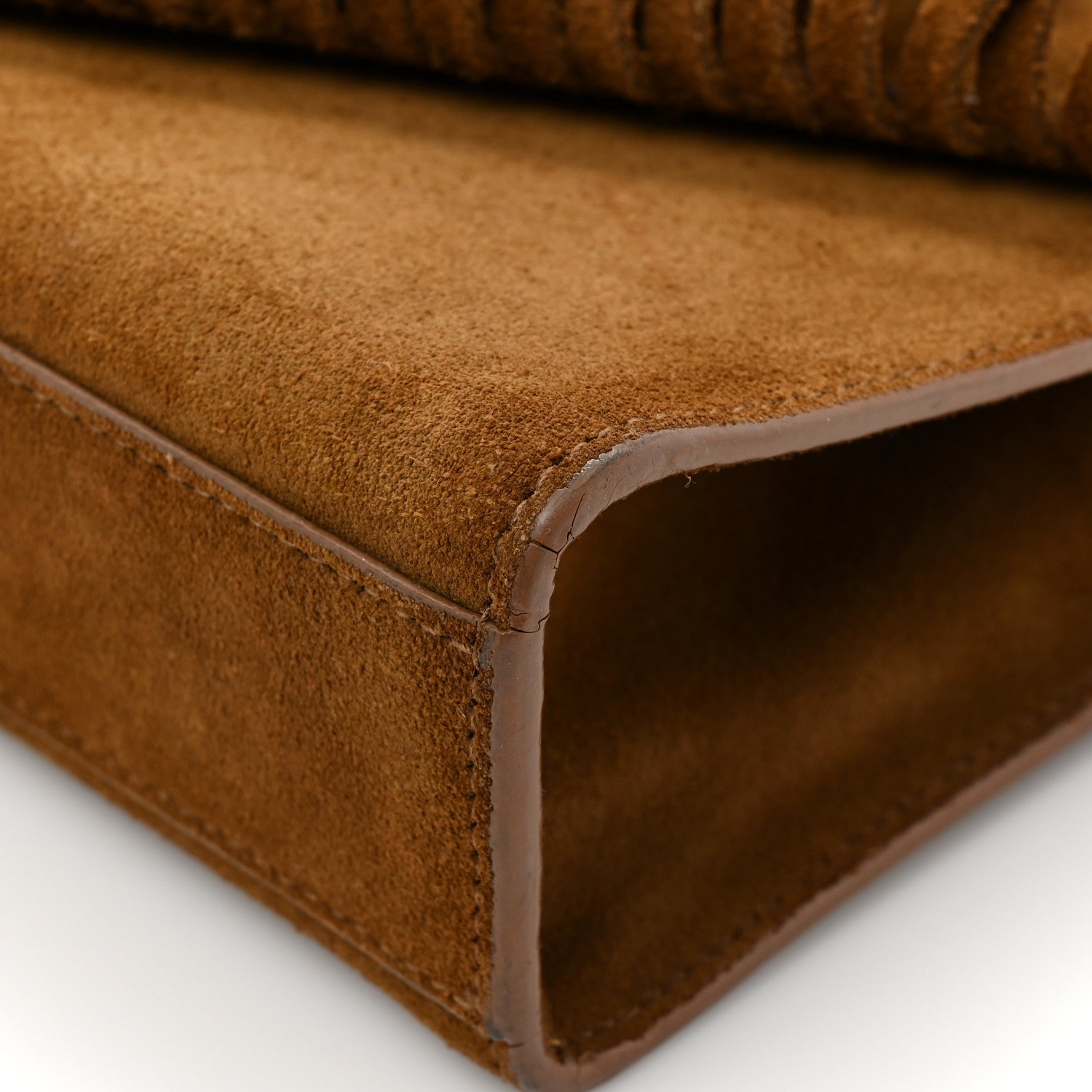 Saint Laurent Suede Fringe Small Monogram Satchel Light Ocre 10 of 14