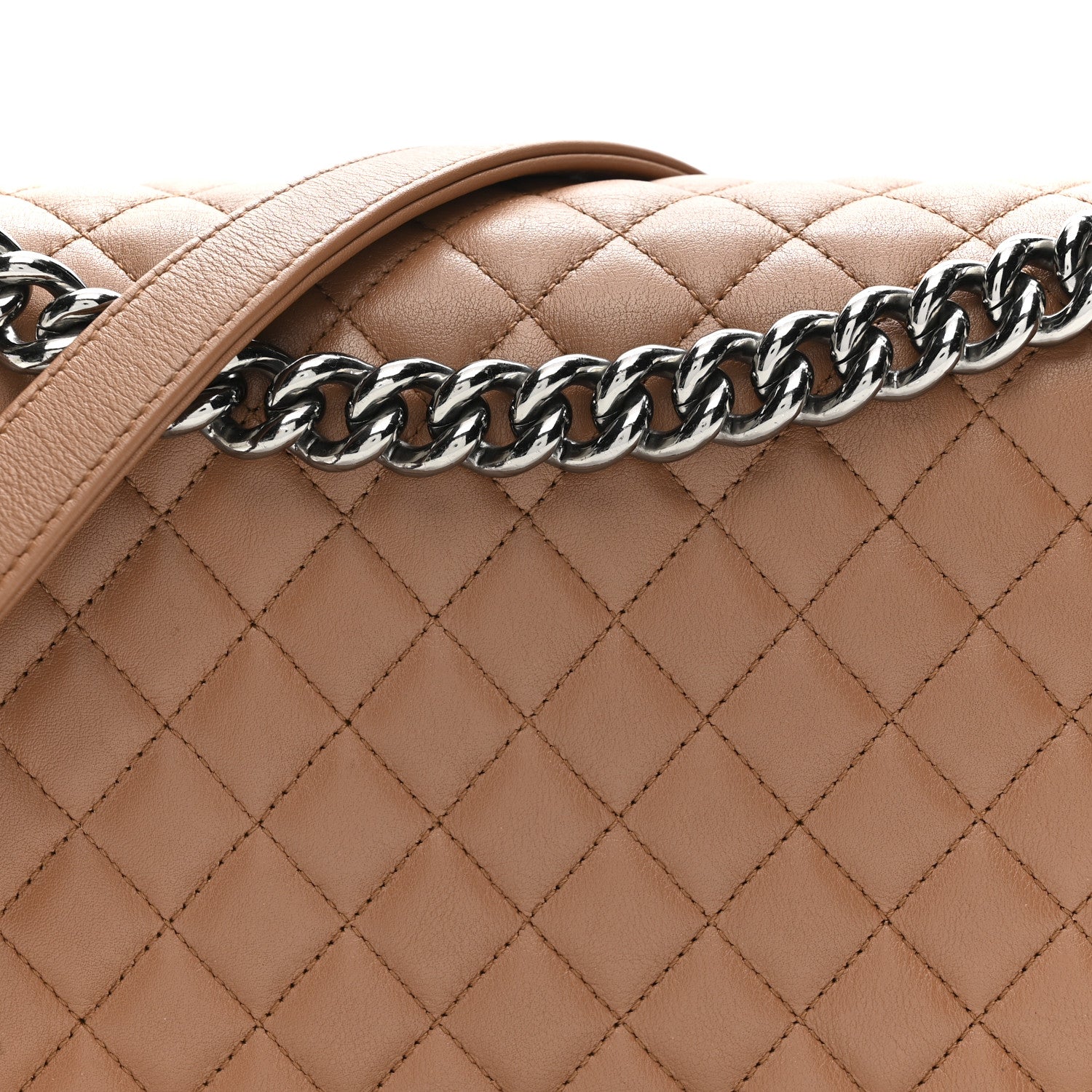 Chanel Calfskin Quilted New Medium Boy Flap Dark Beige 8 of 14
