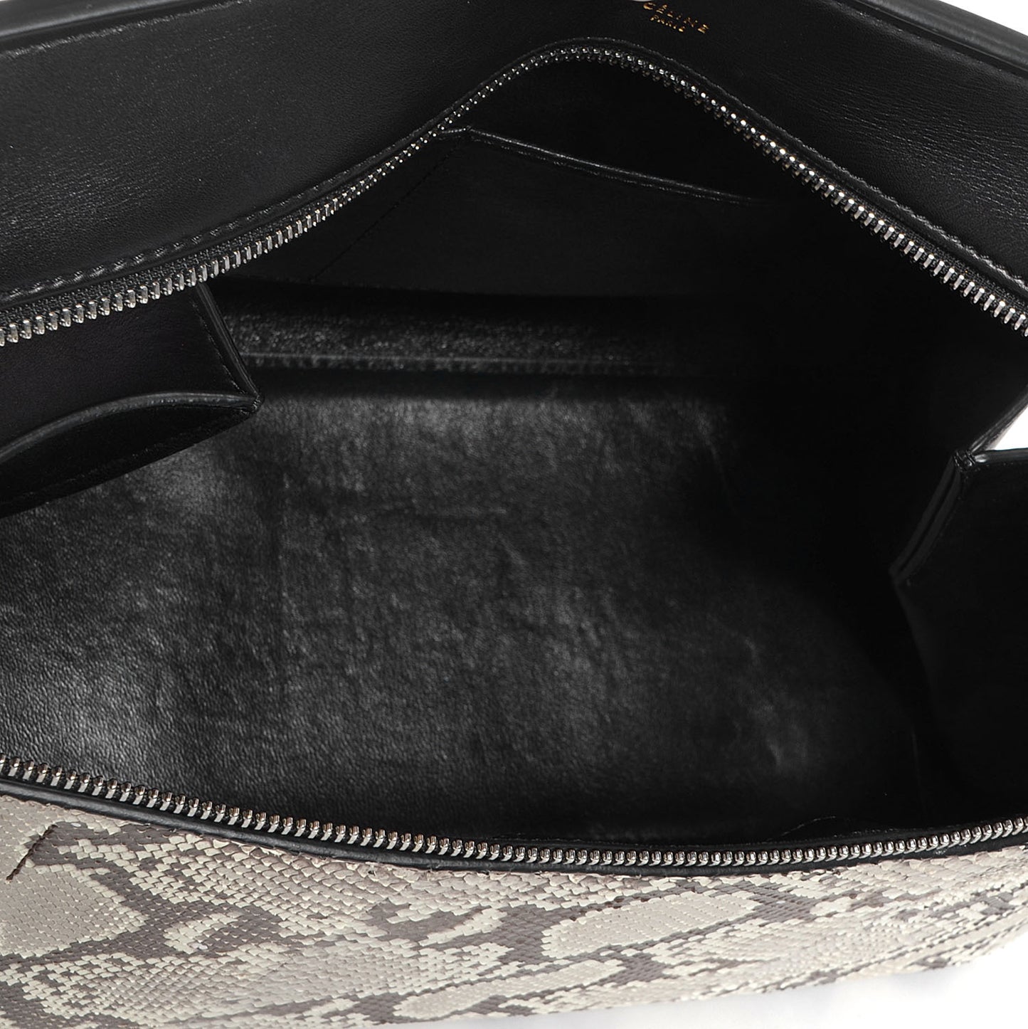 Python Medium Edge Shoulder Bag Natural Black