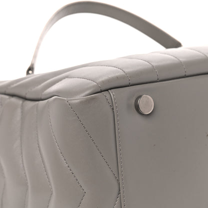 Saint Laurent Calfskin Y Quilted Monogram Medium Loulou Bowling Bag Light Grey 10 of 15