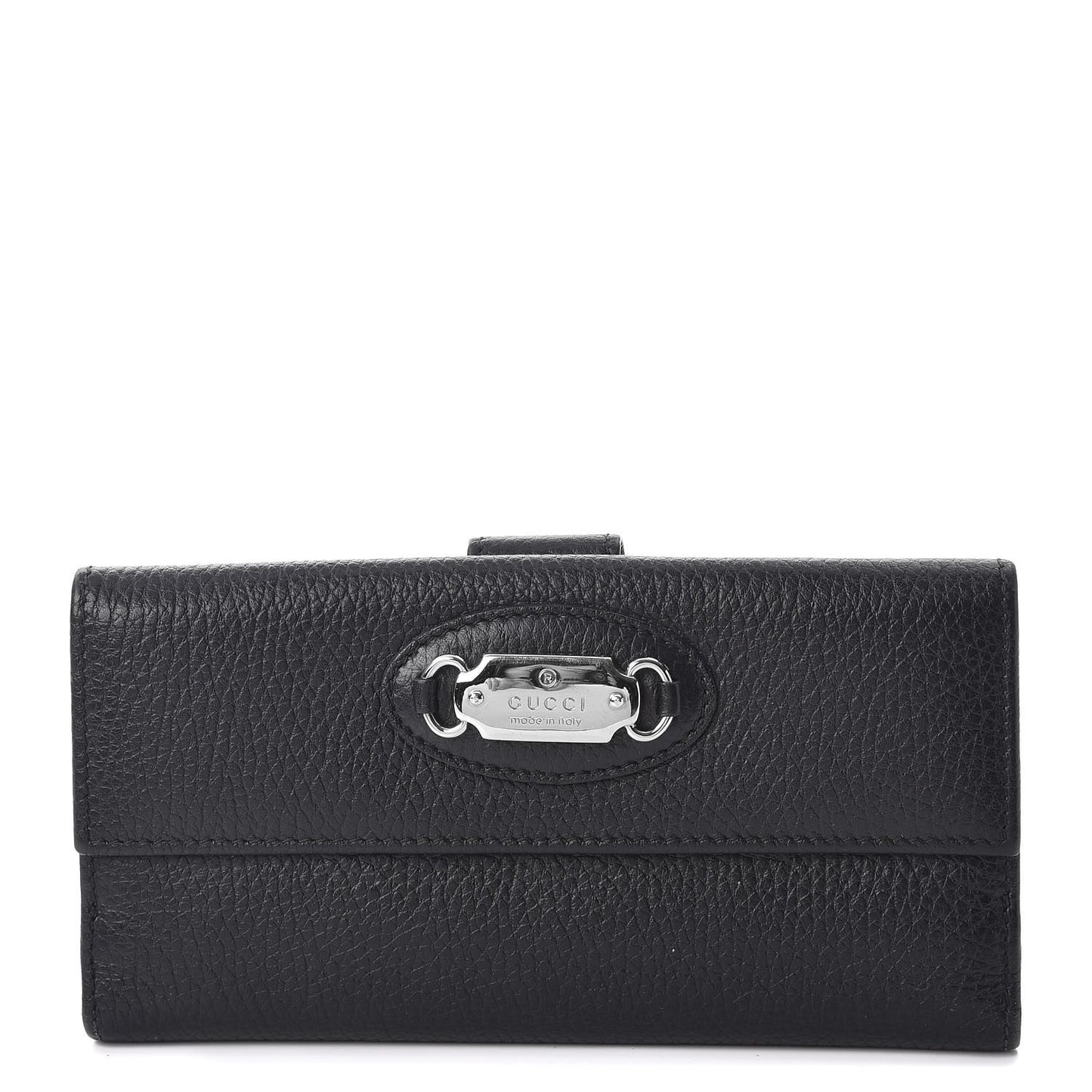 Calfskin Continental Flap Wallet Black