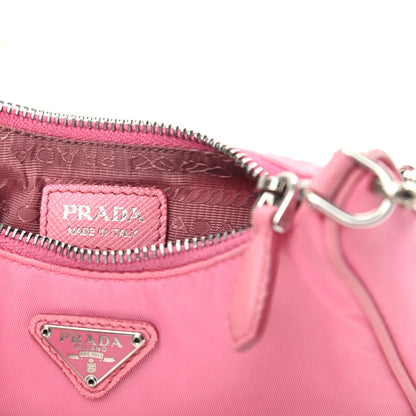 Prada Tessuto Nylon Saffiano Mini Re-Edition 2000 Shoulder Bag Begonia 6 of 9