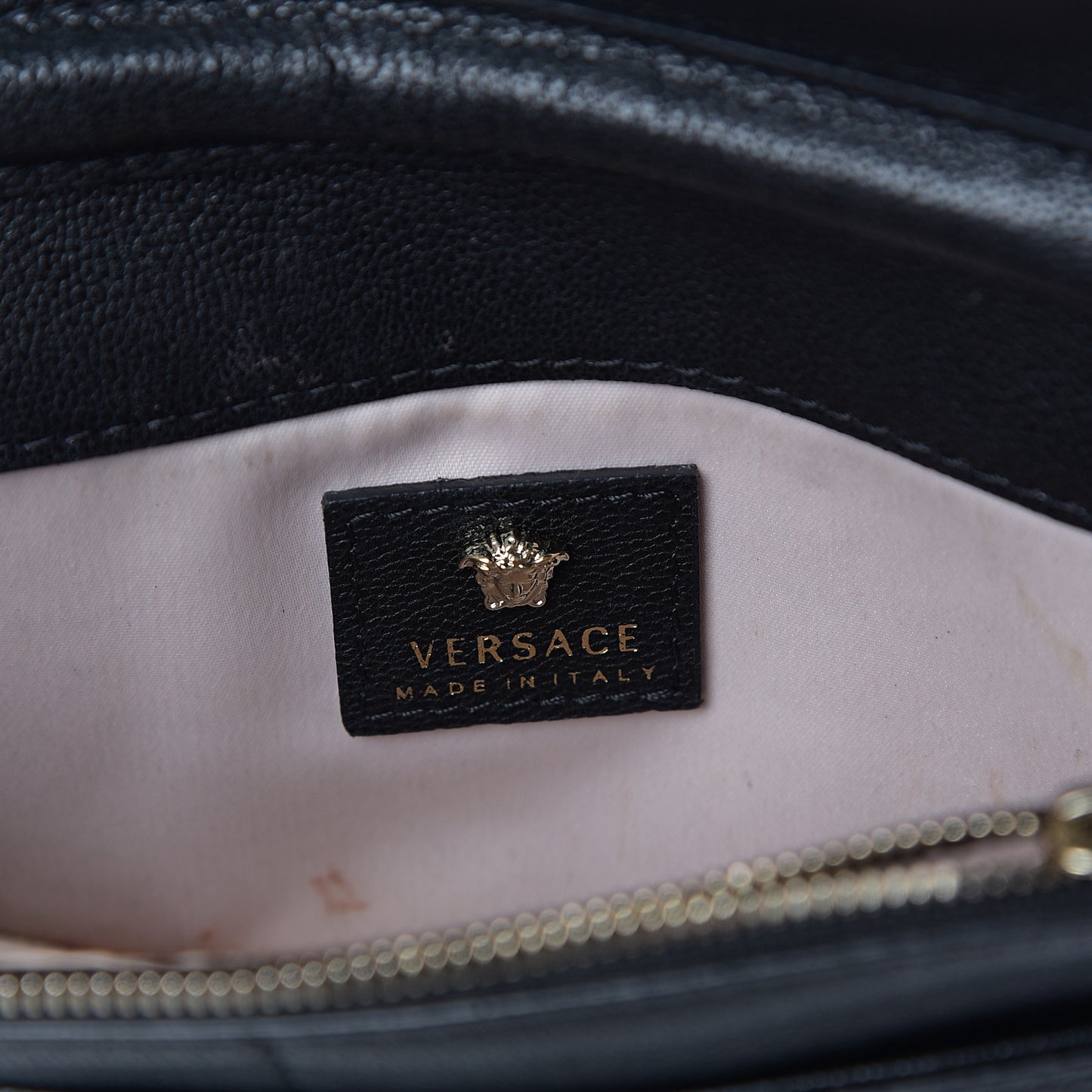 Grained Calfskin Palazzo Chain Evening Bag Black