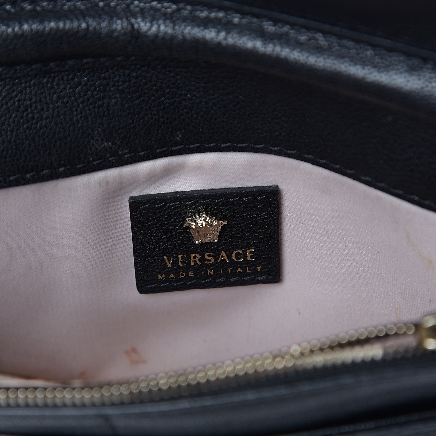 Versace Grained Calfskin Palazzo Chain Evening Bag Black 5 of 8