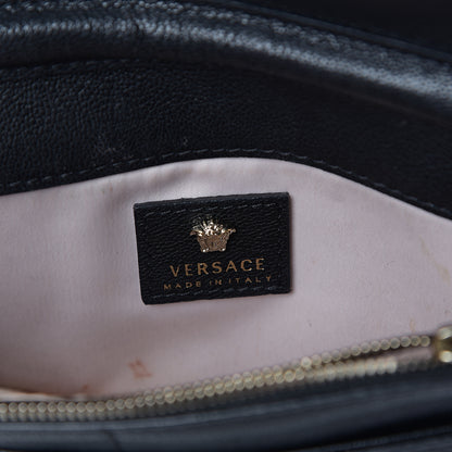 Versace Grained Calfskin Palazzo Chain Evening Bag Black 5 of 8