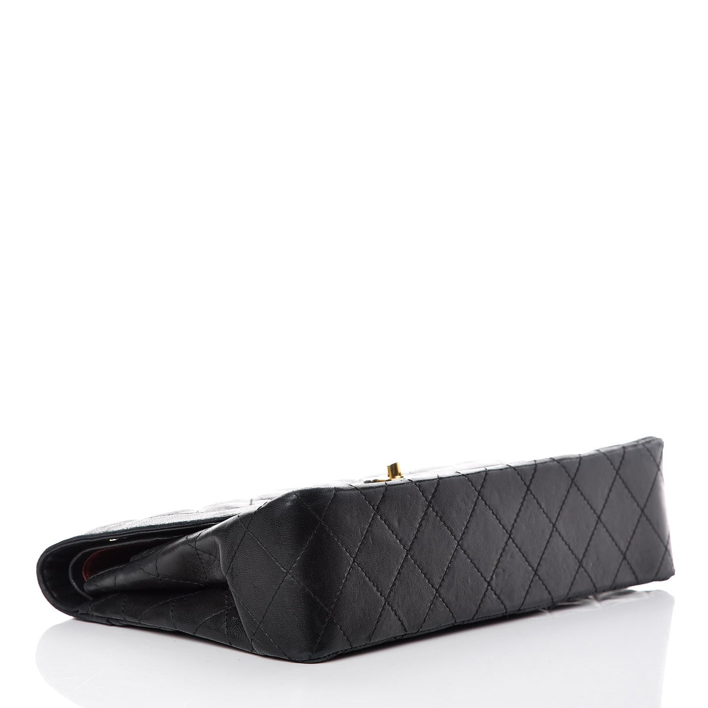 Lambskin Quilted Medium Double Flap Black