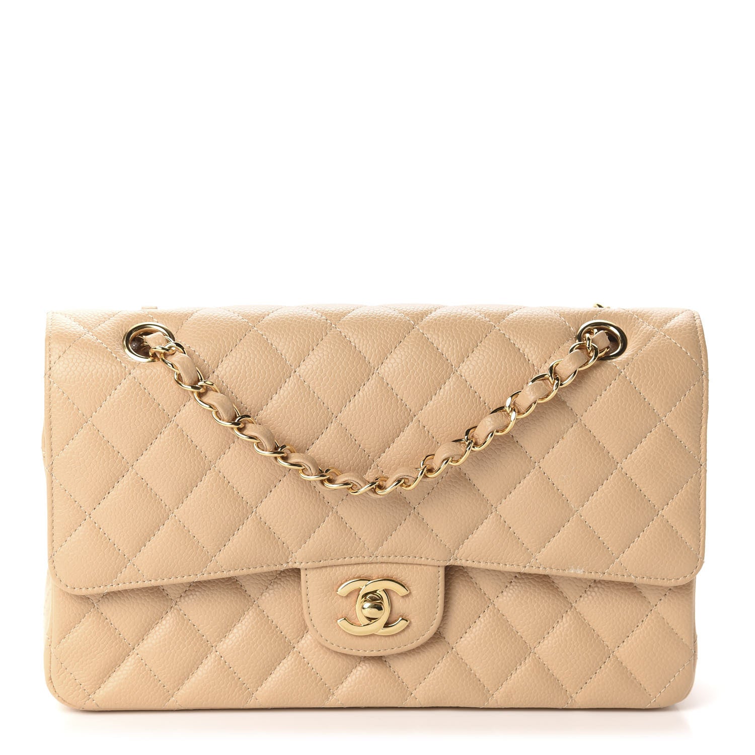 Chanel Caviar Quilted Medium Double Flap Beige Clair 1 of 11
