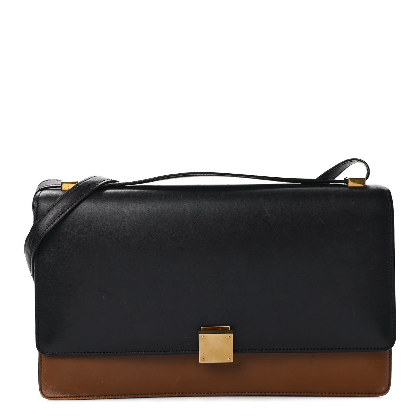 Calfskin Medium Bi-Color Case Flap Camel