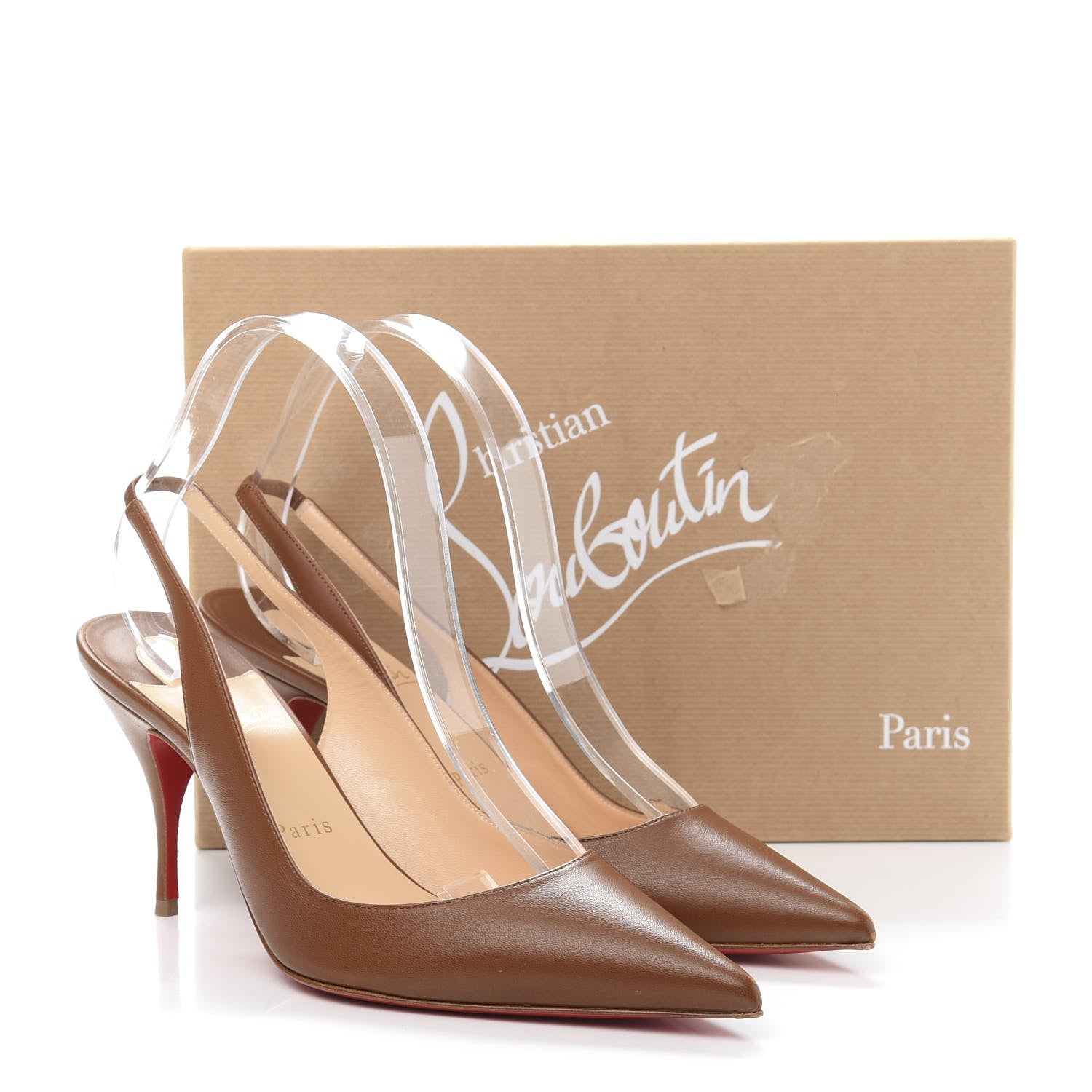 Christian Louboutin Nappa Clare Sling 80 Pumps 39.5 Cuoio 8 of 8