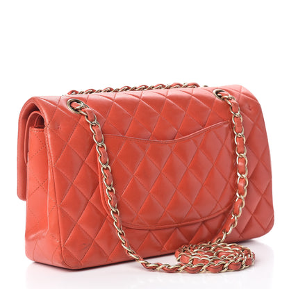 Chanel Lambskin Quilted Medium Double Flap Orange 3 of 21