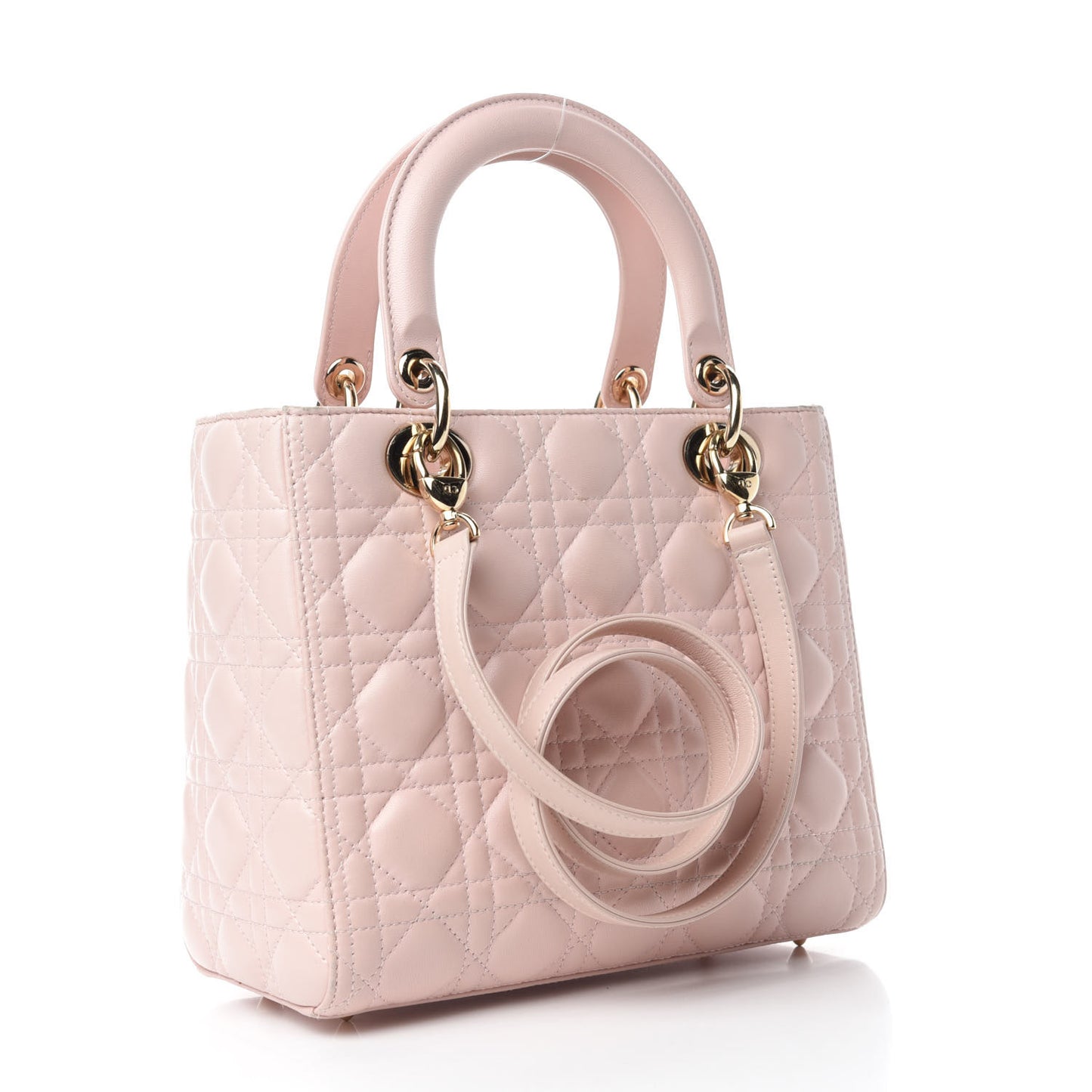 Lambskin Cannage Medium Lady Dior Light Pink