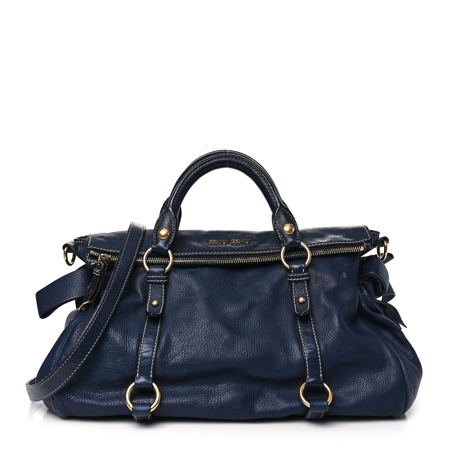 Vitello Lux Bow Tote Bleuette