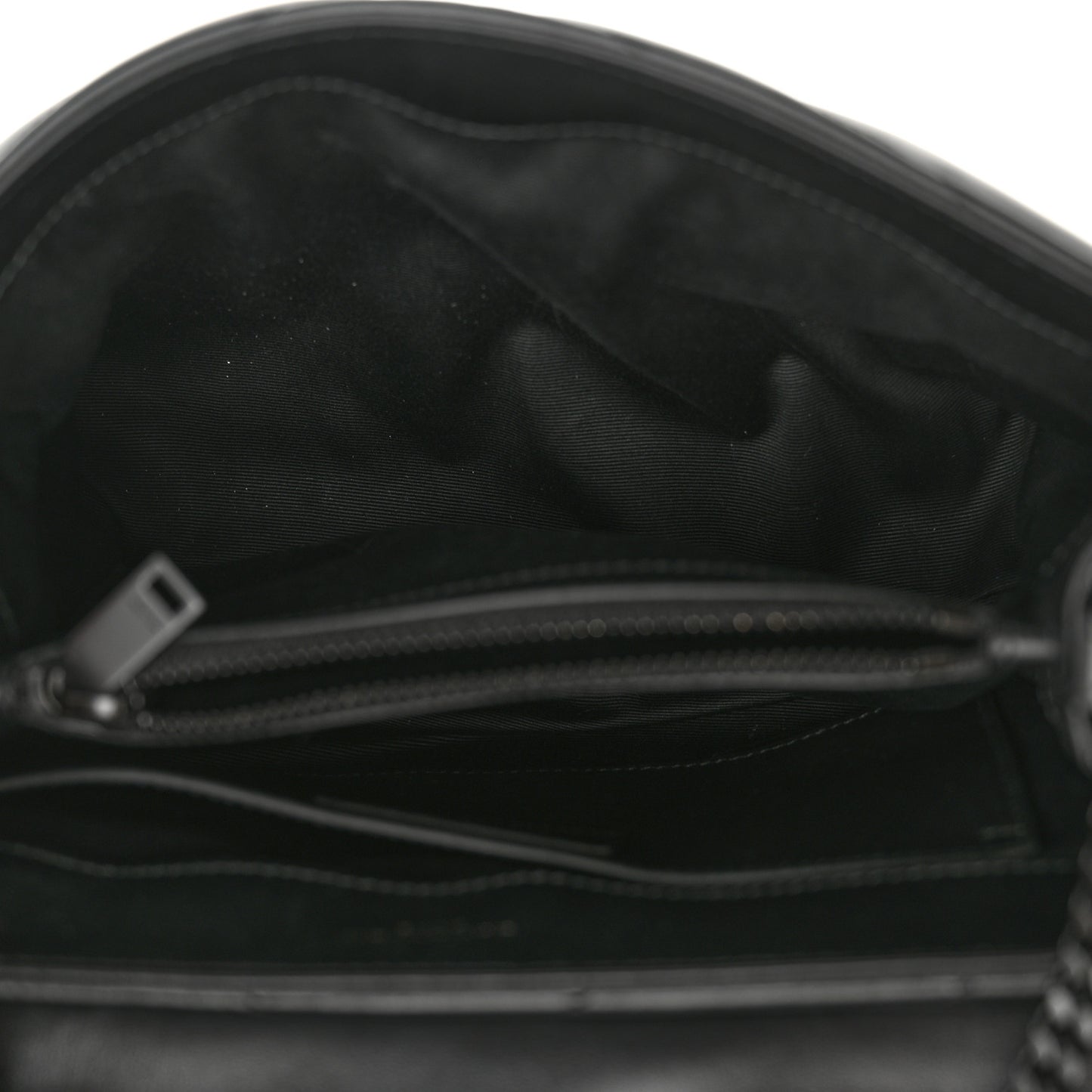 Calfskin Y Quilted Monogram Monochrome Small Loulou Chain Satchel Black
