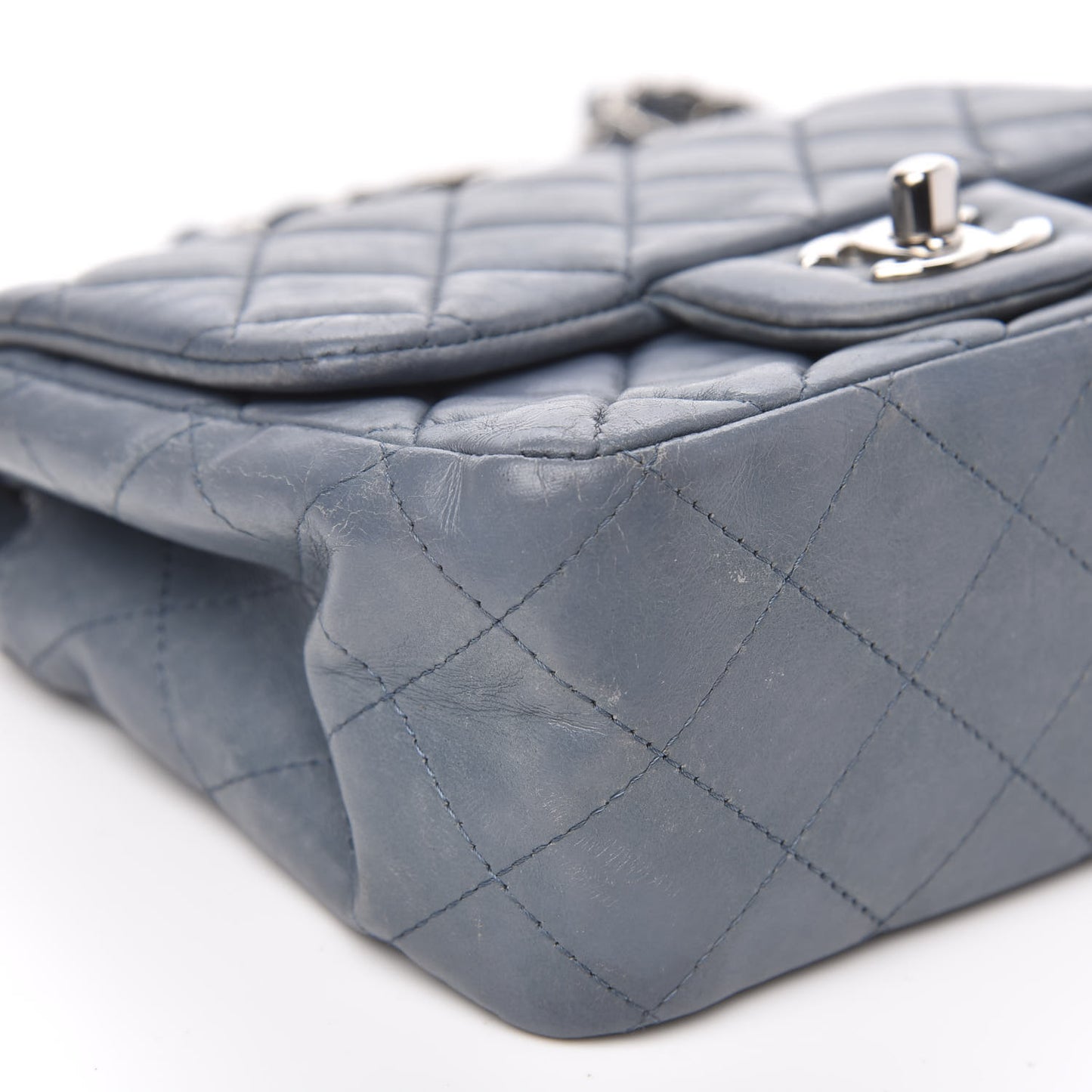 Lambskin Quilted Mini Square Flap Blue