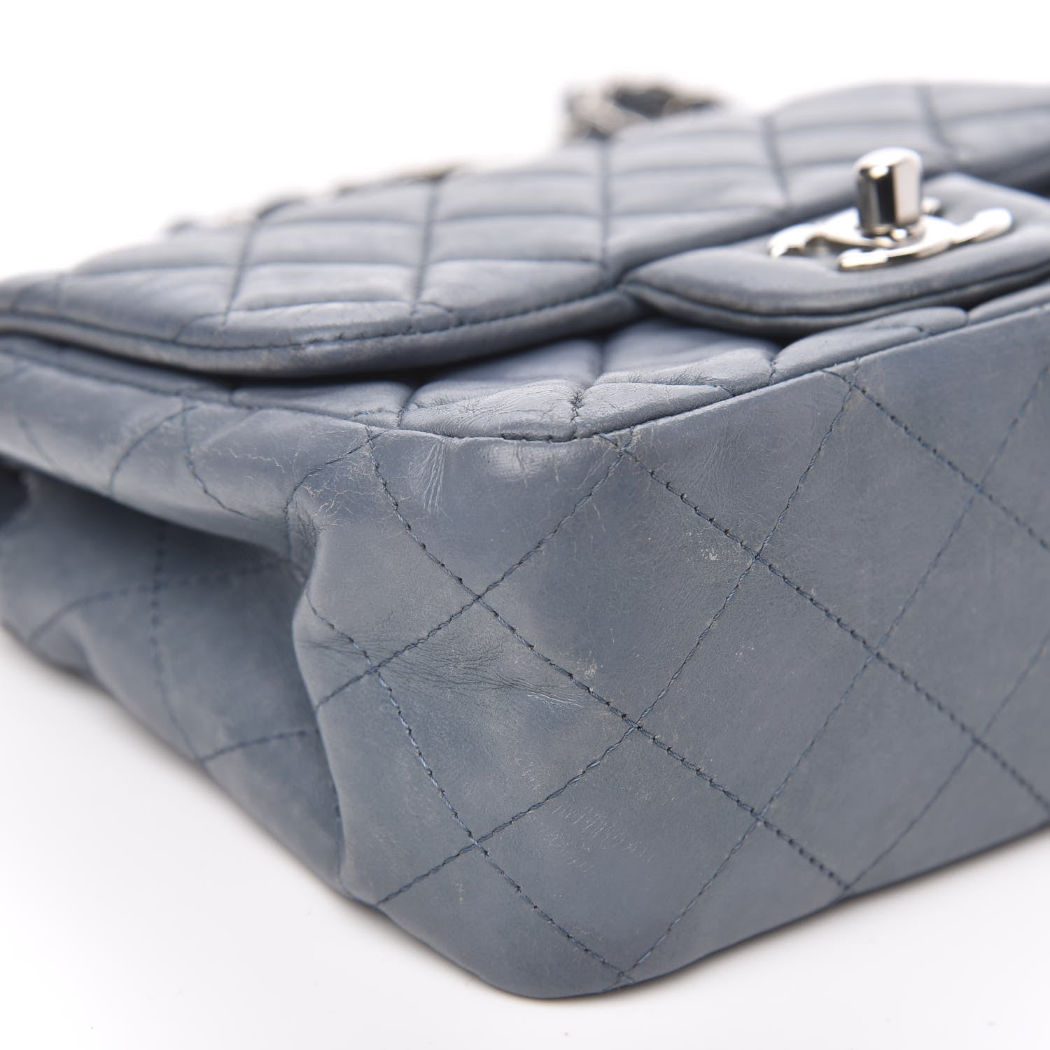 Chanel Lambskin Quilted Mini Square Flap Blue 8 of 16