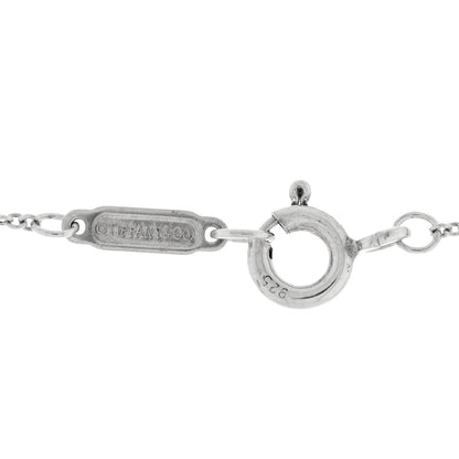 Tiffany Sterling Silver Enamel Heart Key Pendant Necklace Blue 4 of 5