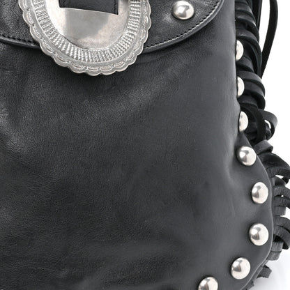 Saint Laurent Calfskin Fringe Small Studded Anita Crossbody Bag Black 11 of 12