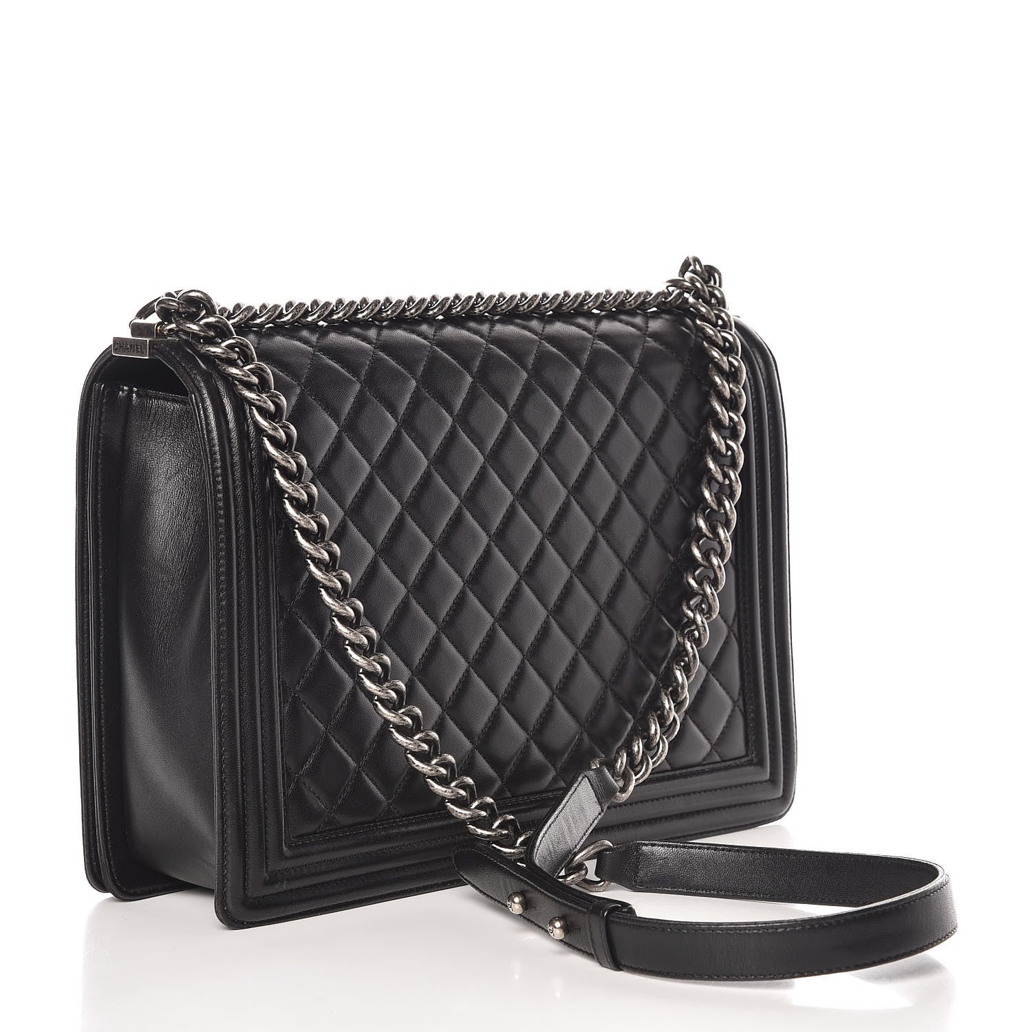 Chanel Lambskin Quilted Large Boy Flap Black 3 of 13