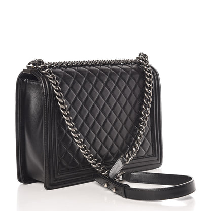 Chanel Lambskin Quilted Large Boy Flap Black 3 of 13