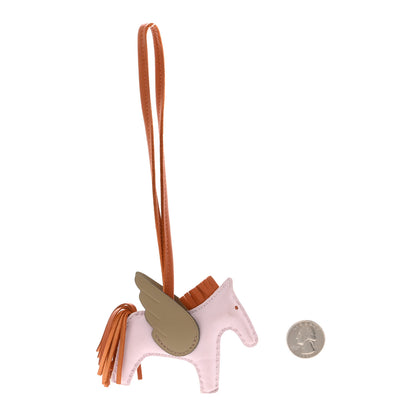 Hermes Milo Lambskin Grigri Rodeo Pegase Horse Bag Charm PM Mauve Pale Pain D'epice Beige Marfa 2 of 7