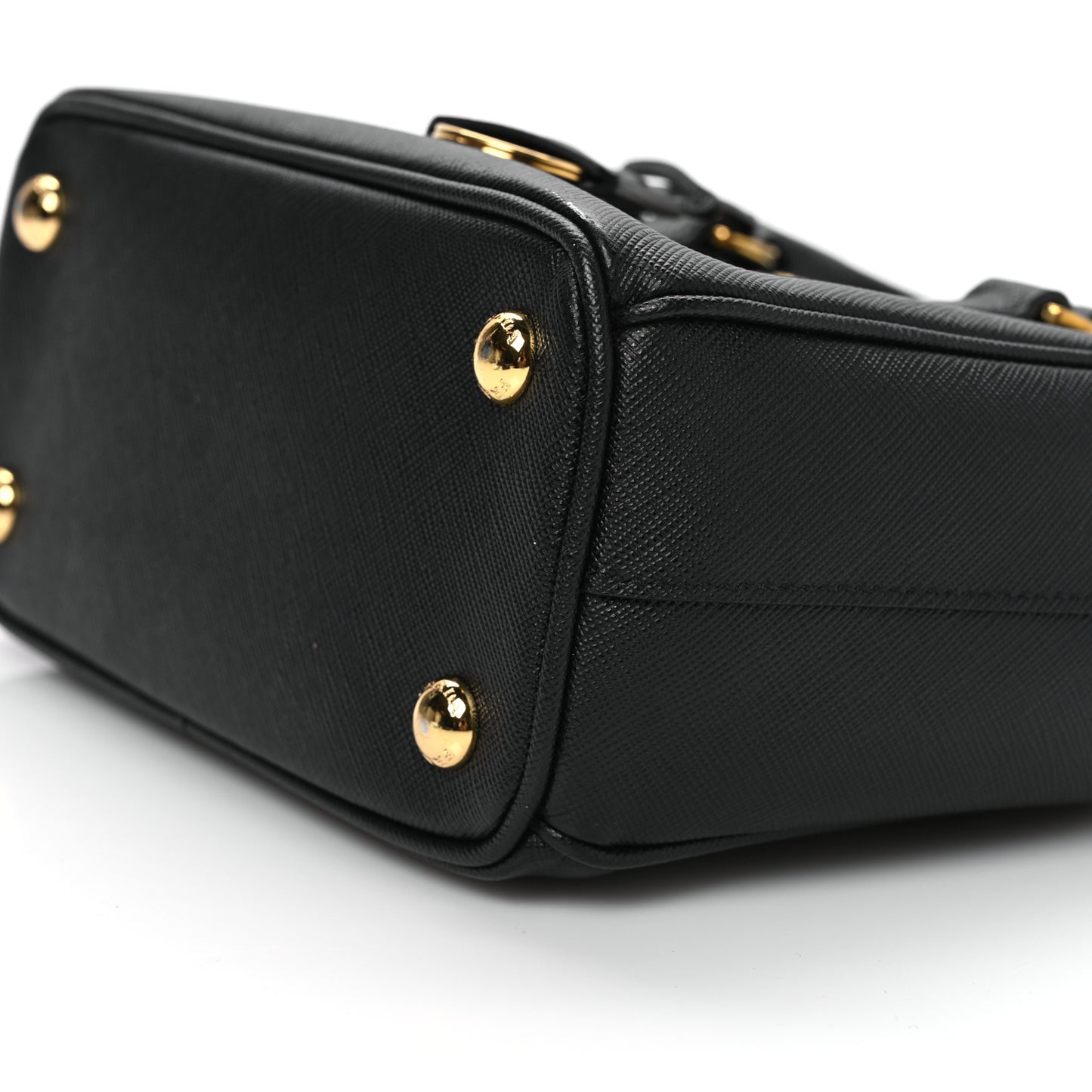 Saffiano Lux Mini Galleria Double Zip Tote Black