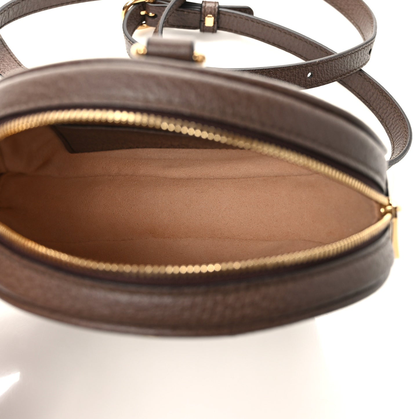 GG Supreme Monogram Web Mini Ophidia Round Backpack Brown