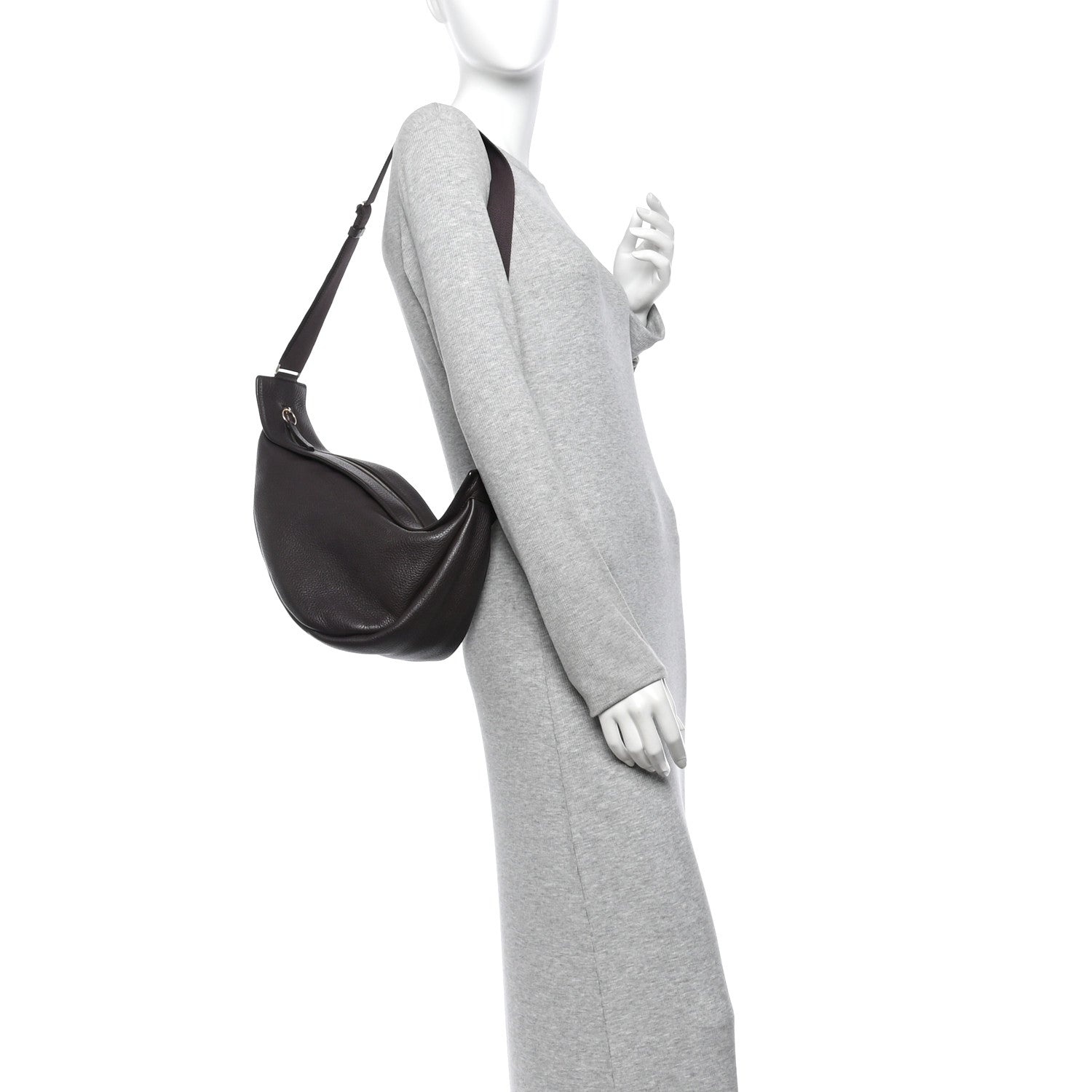The Row Grained Calfskin Large Slouchy Banana Bag Brunette 2 of 11