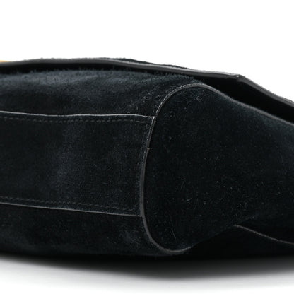 Saint Laurent Smooth Calfskin Suede Medium Reversible Monogram Kate Satchel Black 8 of 11