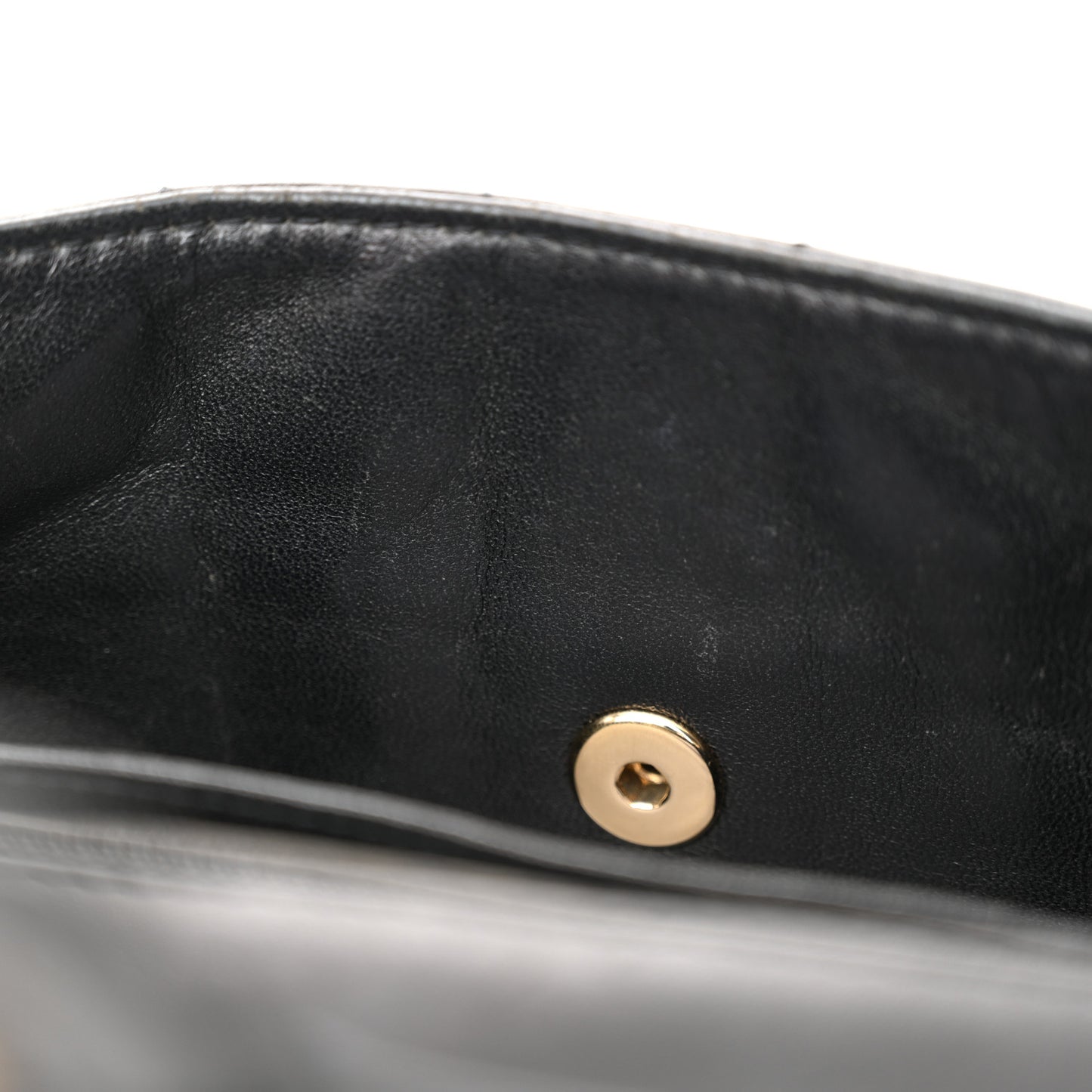 Lambskin Stitched Chocolate Bar Single Flap Black