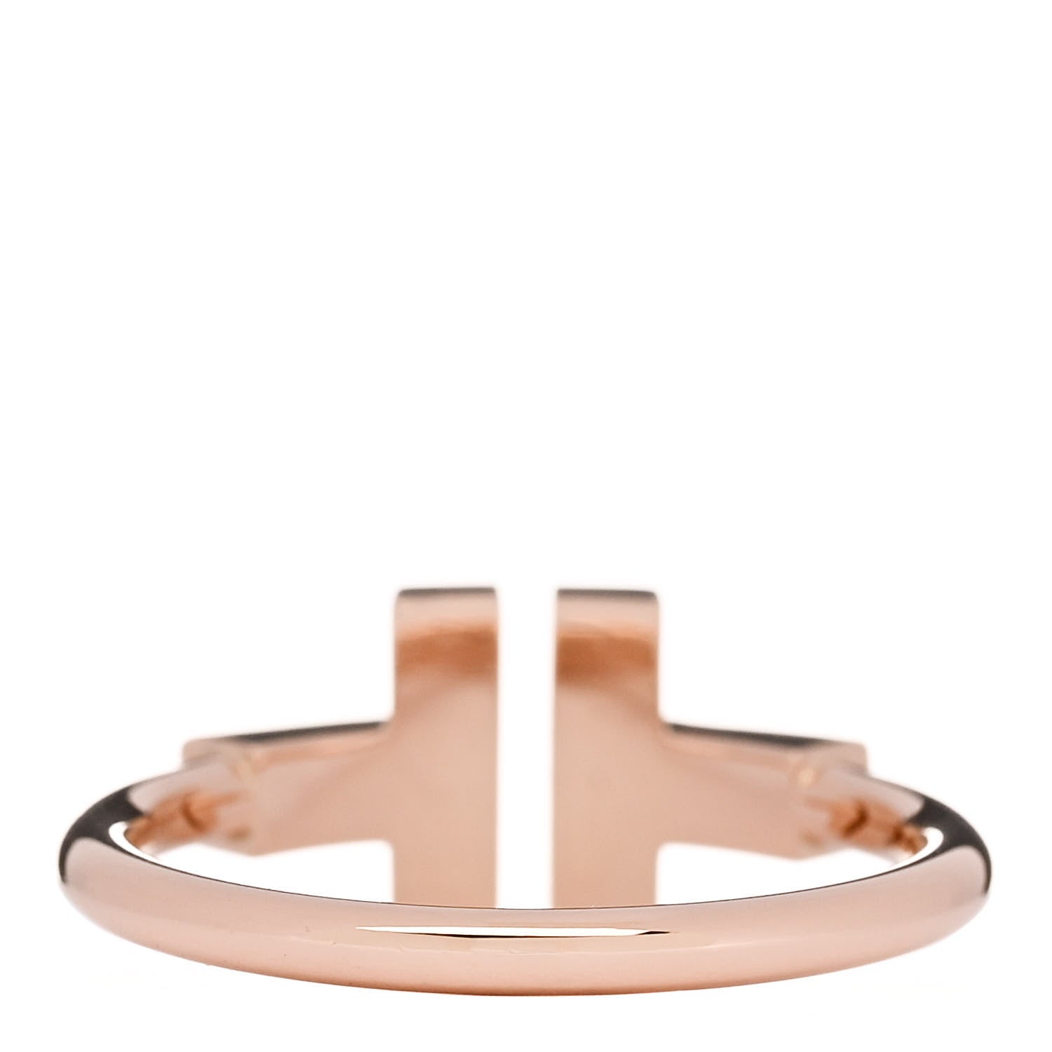 Tiffany 18K Rose Gold Diamond Mother of Pearl T Wire Ring 53 6.5 3 of 5