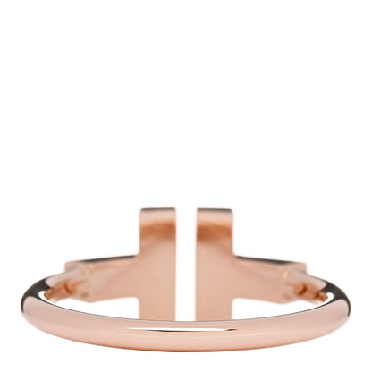 Tiffany 18K Rose Gold Diamond Mother of Pearl T Wire Ring 53 6.5 3 of 5