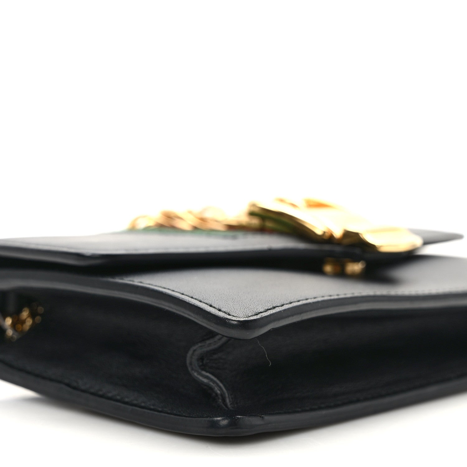 Gucci Calfskin Super Mini Sylvie Chain Shoulder Bag Black 9 of 12
