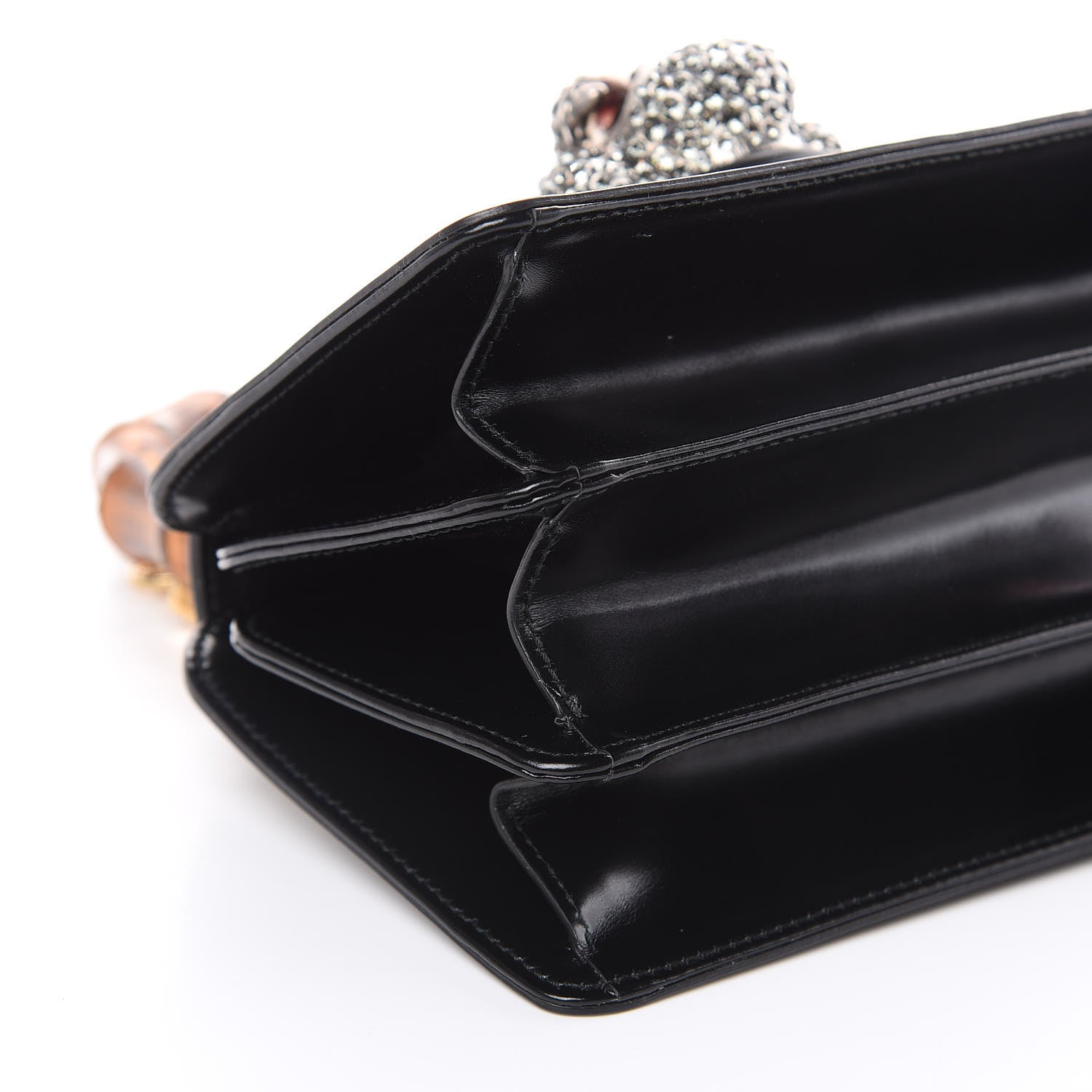 Gucci Calfskin Bamboo Mini Thiara Top Handle Bag Black 8 of 9