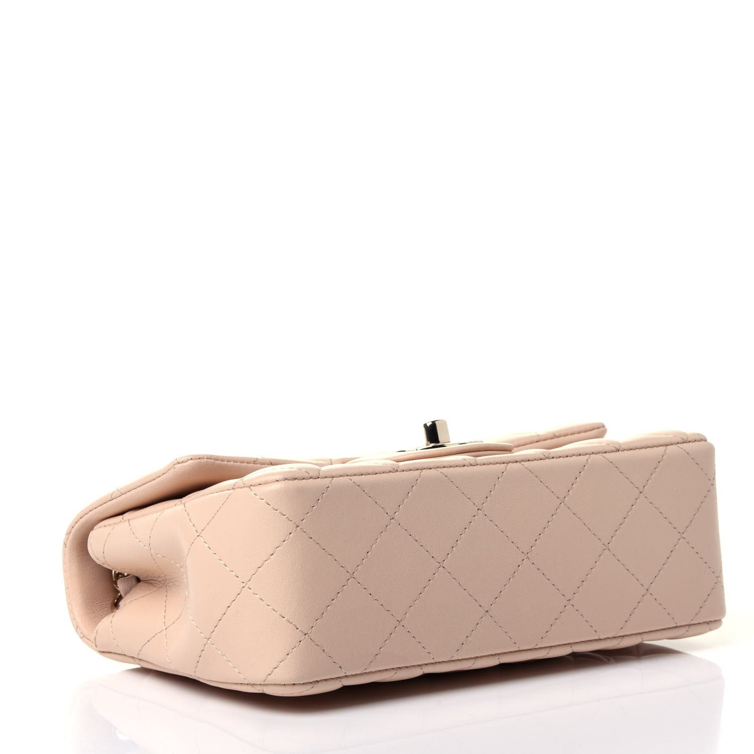Chanel Lambskin Quilted Mini Rectangular Flap Beige 3 of 4