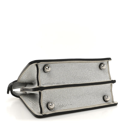 Fendi Crystal Vitello Laminato FF Petite Peekaboo I SEE U Satchel Crystal Argento 4 of 13