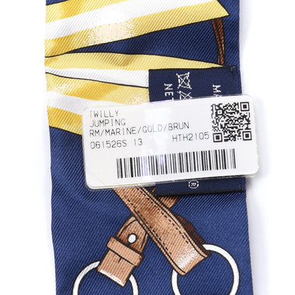 Hermes Silk Jumping Twilly Marine Gold Brun 4 of 4