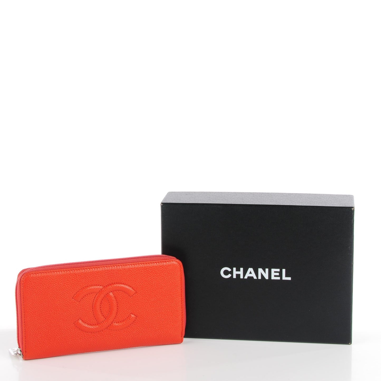 Caviar Large Timeless CC Zipped Wallet Orange