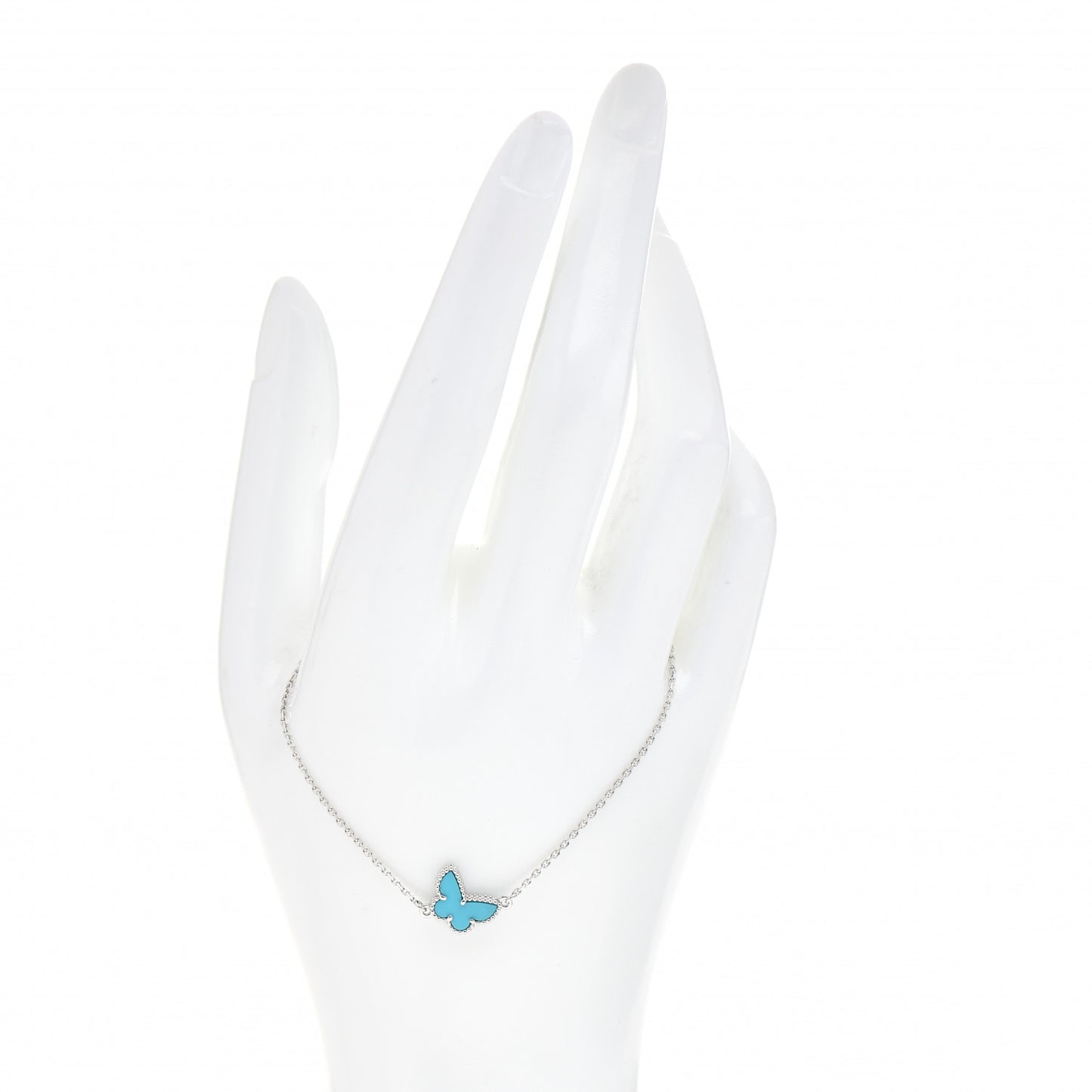 18K White Gold Turquoise Sweet Alhambra Butterfly Bracelet
