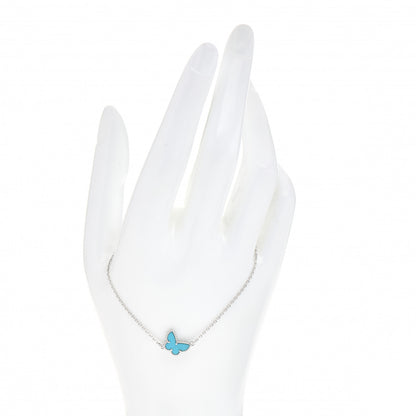 Van Cleef & Arpels 18K White Gold Turquoise Sweet Alhambra Butterfly Bracelet 2 of 5