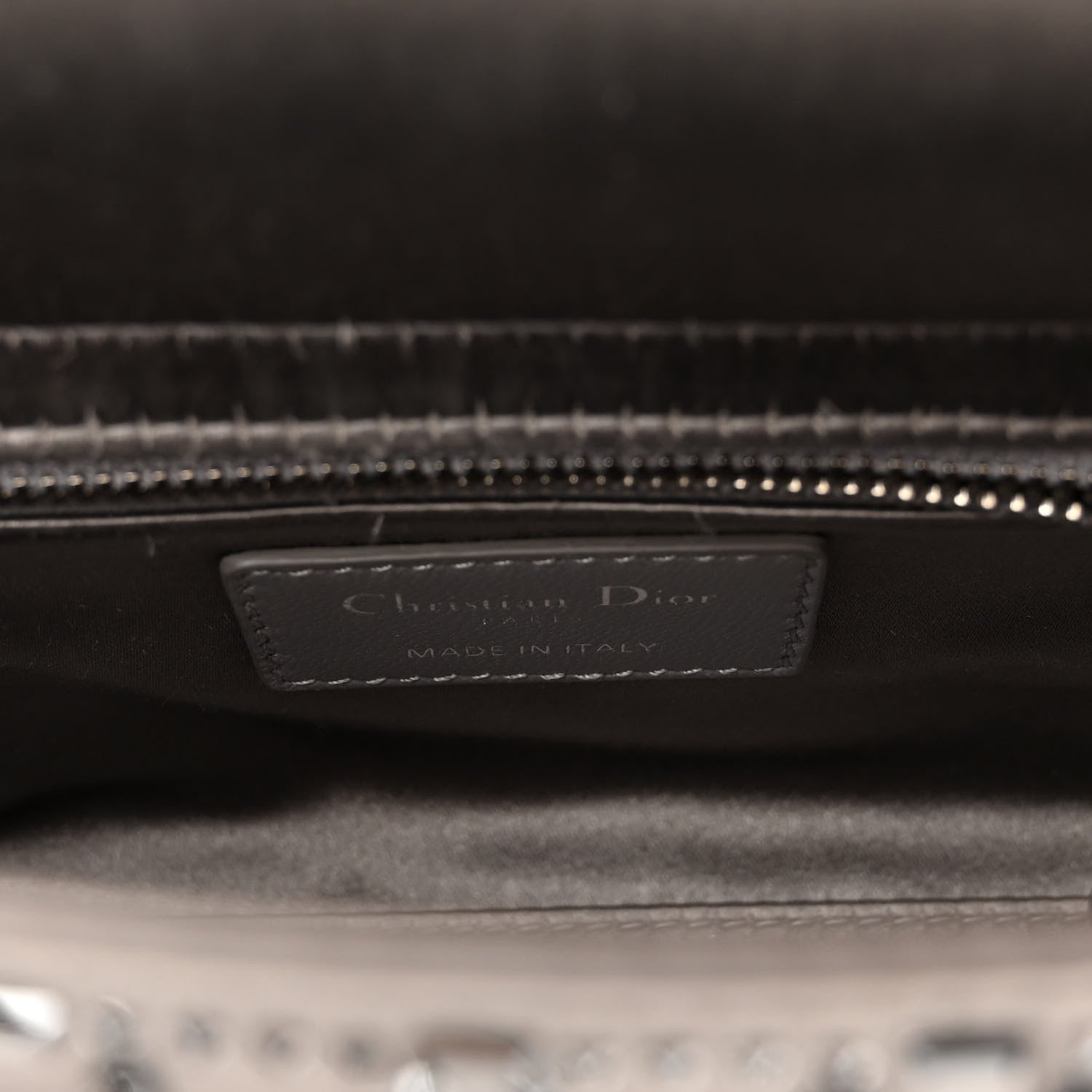 Christian Dior Satin Crystal Cannage Mini Lady Dior Gray 6 of 9