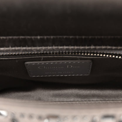 Christian Dior Satin Crystal Cannage Mini Lady Dior Gray 6 of 9