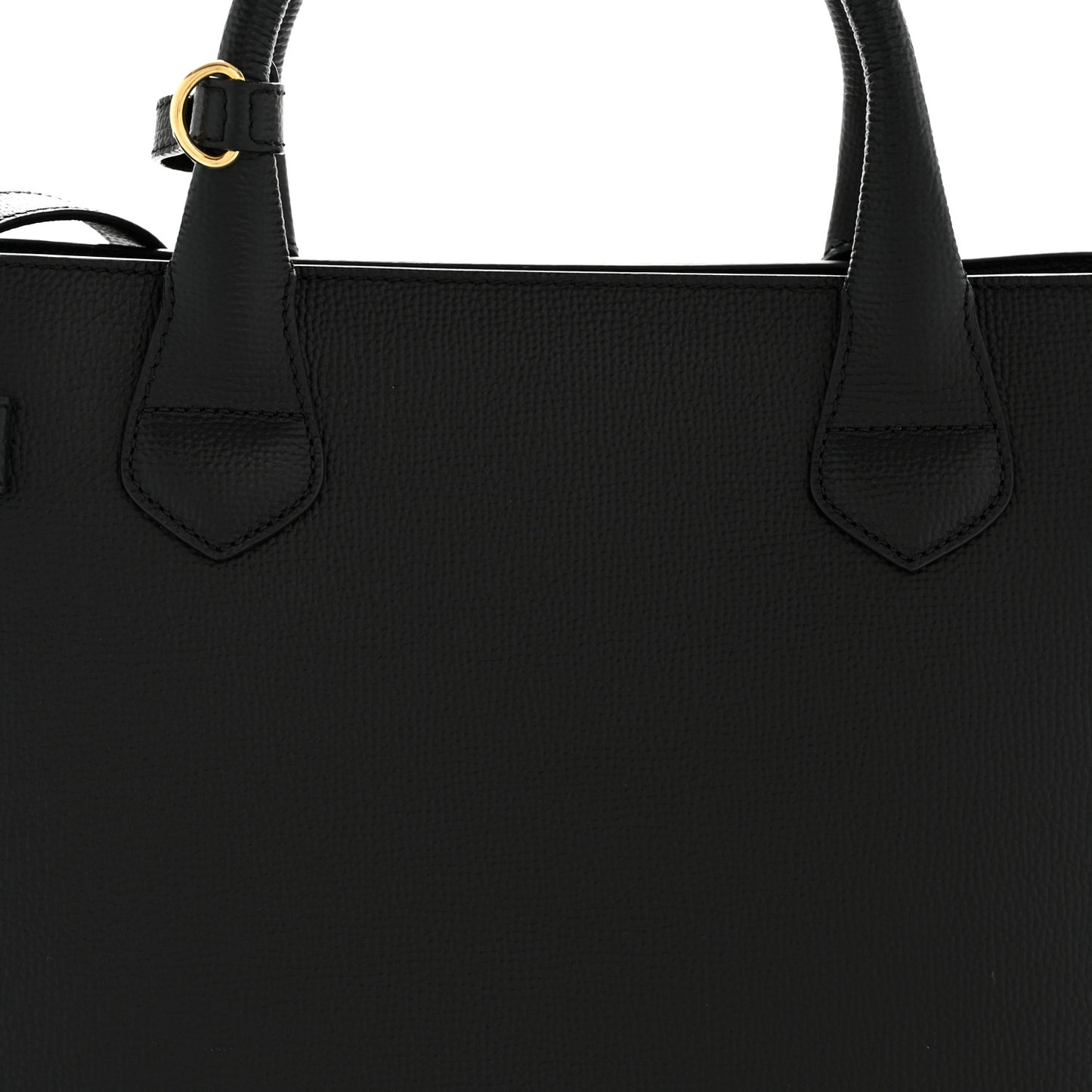 Grainy Calfskin House Check Medium Banner Tote Black