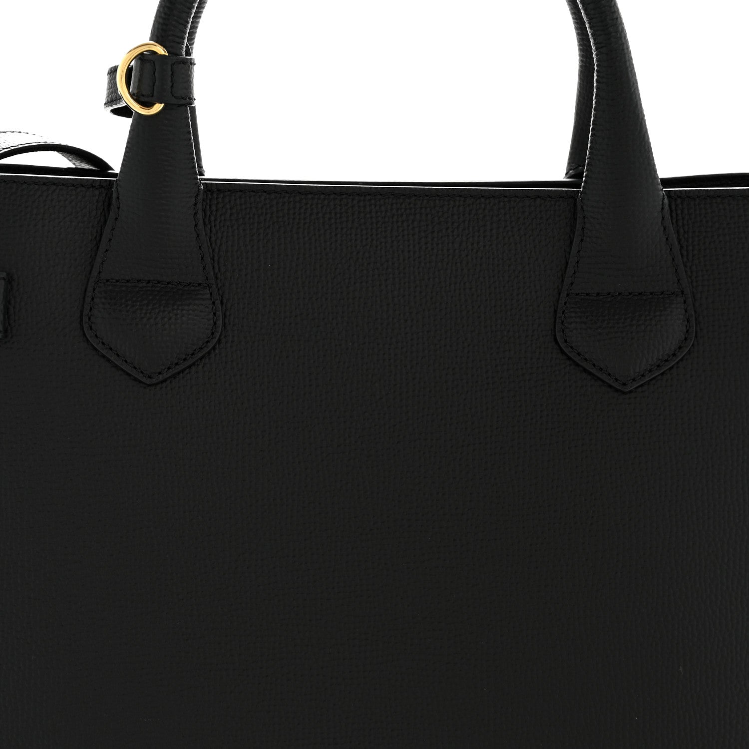 Burberry Grainy Calfskin House Check Medium Banner Tote Black 7 of 14