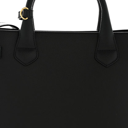 Burberry Grainy Calfskin House Check Medium Banner Tote Black 7 of 14